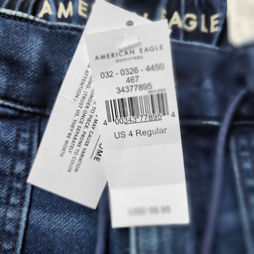 American Eagle Joggers / Jeggings Womens sz 4 Denim Jeans Elastic Waist Pants - Picture 5 of 10